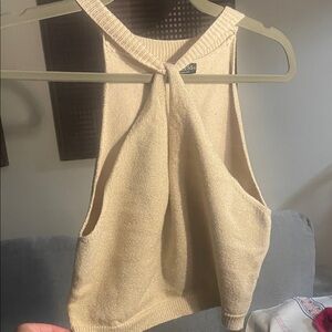Guess Beige Knit Sleeveless Top